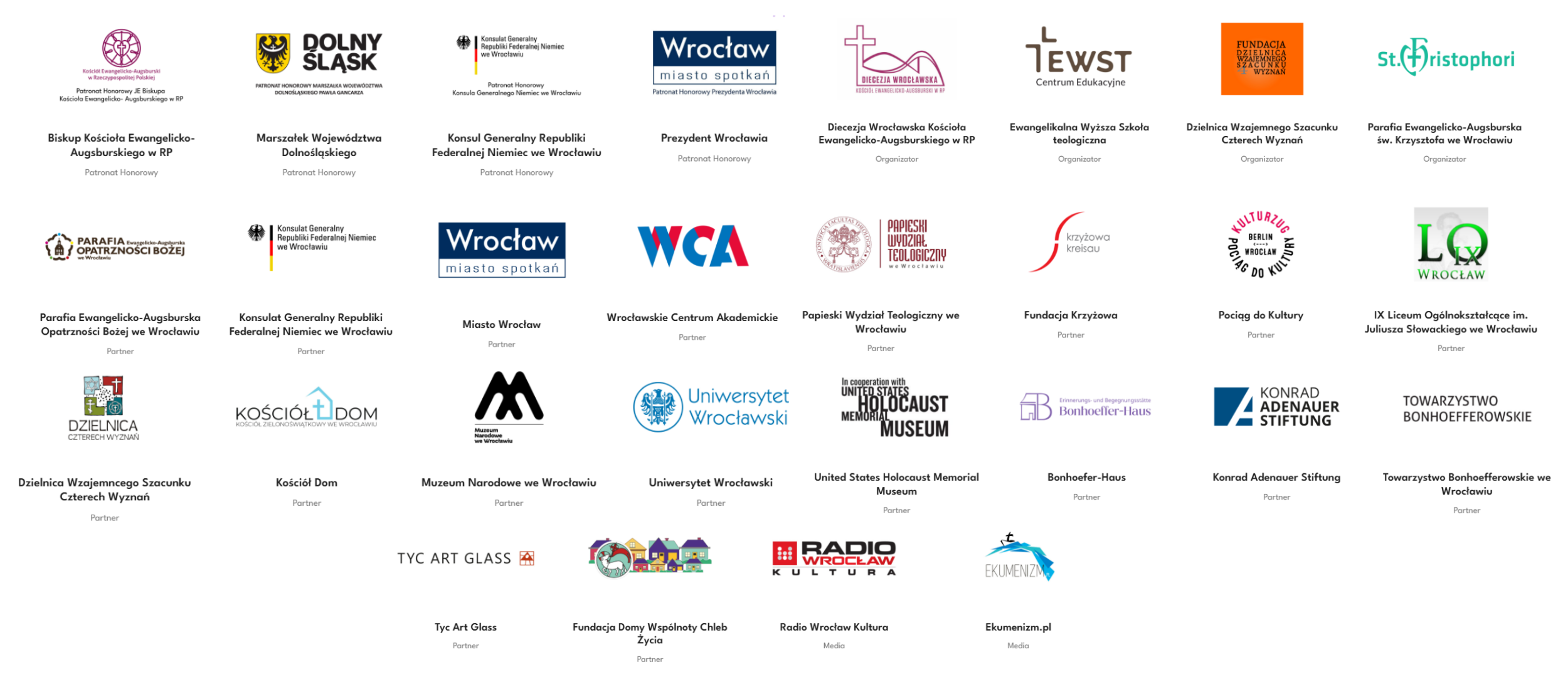 Logotypy organizacji biorących udział w FKP 2025